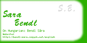 sara bendl business card